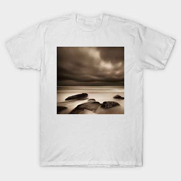 Victorian Coastal landscape Beach Clouds Photo T-Shirt by druidwolfart